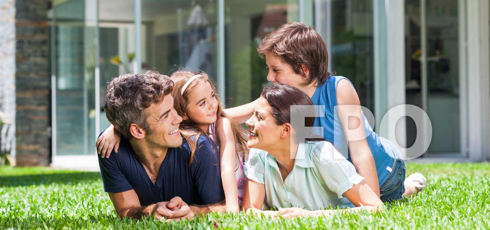 family photo in lawn